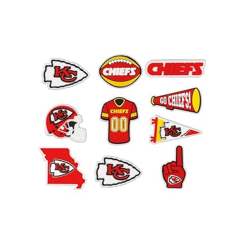 FOCO NFL unisex-adult NFL Team Logo Officially Licensed 10-Pack Charms for Clogs Shoes Bracelet - Image 1