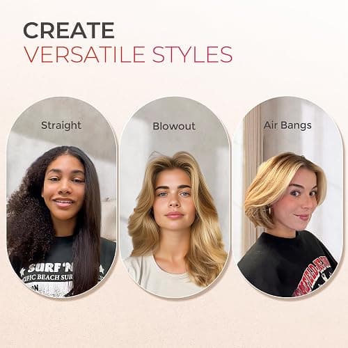 TYMO Hair Straightener Brush, Flat Iron & Comb 2 in 1 for Straightening, Anti-Scald Hot Comb, 5 Temp for All Hair Types, Straightening Brush for Women, Fast Finish with Smooth, Shiny, TYMO RING, Peach thumbnail 4