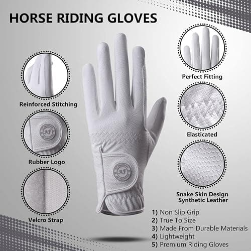 AF EQUESTRIAN Ladies Horse Riding Gloves Equestrian Premium Synthetic Leather Sui Sereno Ladies Gloves Snake Skin Design Grey thumbnail 5