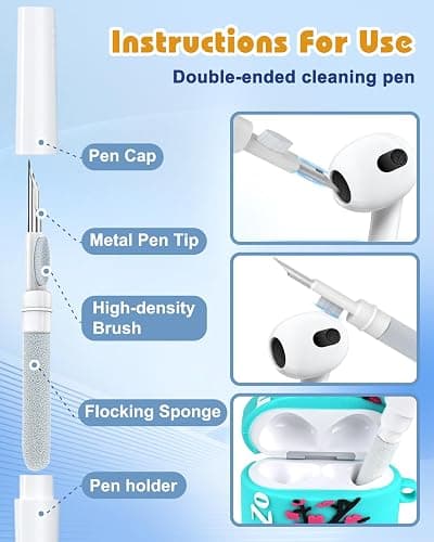Boaretiu for Airpods 4th Case - with Keychain and Cleaner Kit for AirPods 4th Generation Case (2024) Blossom Cute Kawaii Funny 3D Soft Silicone Fun Cool for Girls Women Teens for Air pods 4 Cover thumbnail 5