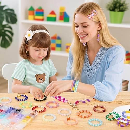 shynek 1120 Pieces Rondelle Beads for Jewelry Making, 28 Colors Glass Abacus Beads, Spacers for Bracelets, Jewelry Making and DIY Crafts, 5x8mm thumbnail 2