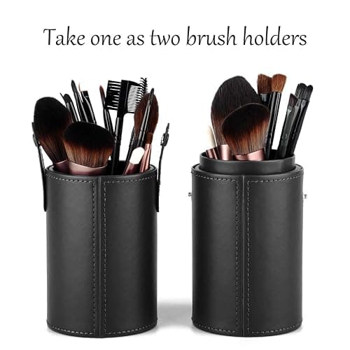 Narwey Makeup Brush Holder Travel Brushes Case Bag Cup Storage Dustproof for Women (Black) thumbnail 7