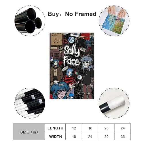 Sally Face Poster 1 Canvas Poster Bedroom Decor Sports Landscape Office Room Decor Gift Unframe-style 12x18inch(30x45cm) thumbnail 2