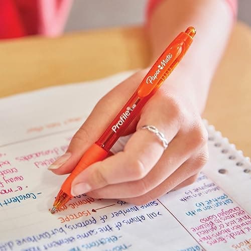 Paper Mate Profile Retractable Ballpoint Pens, Bold Point (1.4mm), Black Ink, 12 Count - Writing, Journaling, Office Supplies thumbnail 2