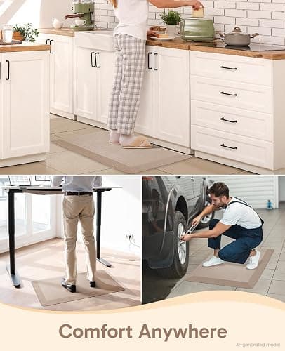 Ophanie Kitchen Mats for Floor,3/4 inch Thick,20x32 Anti Fatigue Cushioned Mat with 99+ Pairs of Anti-Slip Bottom Ridges,Kitchen Rugs,Waterproof,Comfort Ergonomic Standing Mat for Office,Home,Sink thumbnail 9