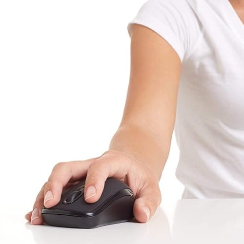 Amazon Basics 2.4 Ghz Wireless Optical Computer Mouse with USB Nano Receiver, Black thumbnail 5