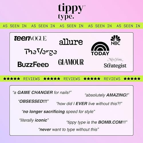TIPPY TYPE Raised Keyboard Cover for Long Nails - Fits MacBook Pro & Air, iPad 13", & Magic Keyboard (No Numpad) -Silicone -The Original -Comfortable Typing, Quiet, Nail Protection (Milky White) thumbnail 3