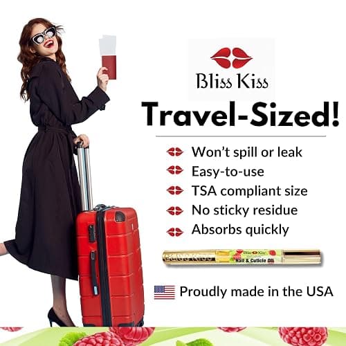 Bliss Kiss | 1 Juicy Raspberry Fragrance | Nail Oil Cuticle Pen w/Vitamin E & Jojoba⏤Nail Strengthener Nail Growth Serum for Brittle Peeling Breaking Thin Nails thumbnail 9