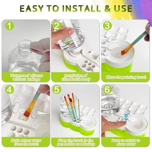 2025 Multifunctional Paint Brush Cleaner Brush rinse cup: Acrylic Paint brush cleaner tool Paint water cup Paint Water Dispenser Paint Brush Washer paint brushes for kids paint station art supplies thumbnail 5