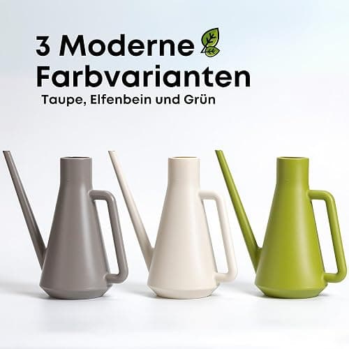 Plastia Gießkanne Klein für den Zimmerpflanzen 1,8 L - Blumengießkanne aus Recyceltem Kunststoff - Giesskanne mit Langem Ausgießer für Einfache Bewässerung, Elfenbein thumbnail 7