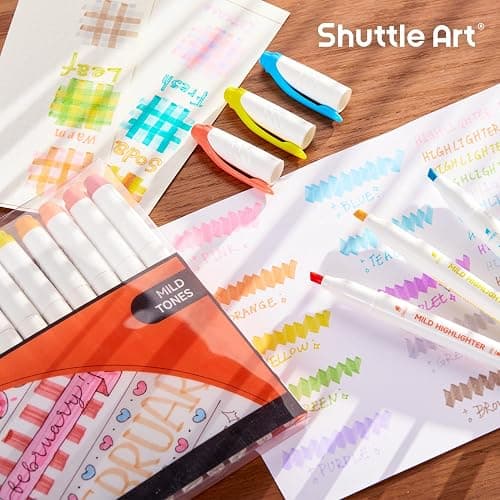 Shuttle Art 30 Colors Highlighters, Pastel Highlighter Pens Assorted Colors, Dual Tip Mild Color Highlighter Markers, Perfect for Teens, Kids and Adults Coloring, Underlining, Highlighting thumbnail 2