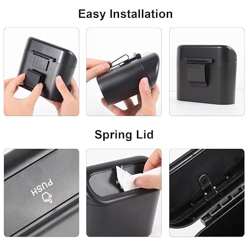 EnthuLove 2 Packs Mini Car Trash Can Bin with Lid and 150pcs Trash Bags,Car Trash Can Bin,Car Garbage Trash Can Storage for Front Back Seat Accessories (2)… (1) thumbnail 5