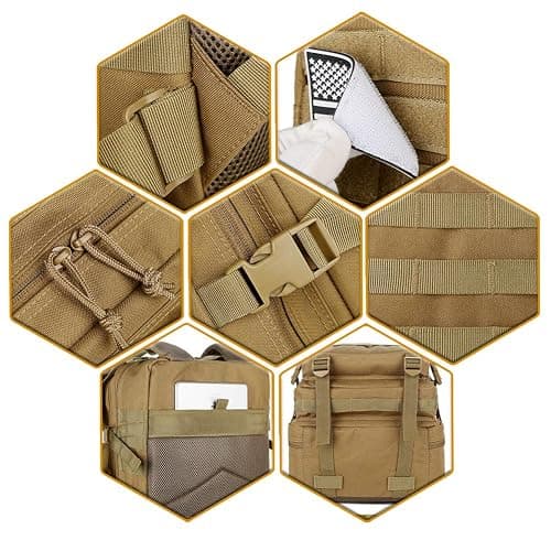 QT&QY 45L Military Tactical Backpacks Molle Army Assault Pack 3 Day Bug Out Bag Hiking Treeking Rucksack… thumbnail 6
