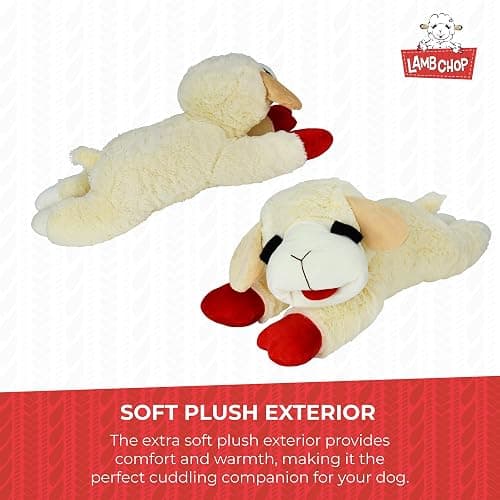 MULTIPET Officially Licensed Lamb Chop Plush Dog Toy, Jumbo, 24-Inch, White (48388) thumbnail 6