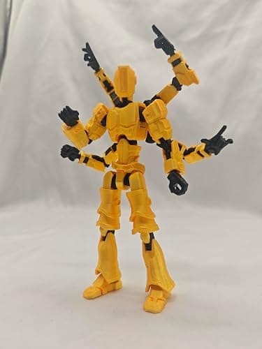 T13 3D Action Figure Set (Assembly Completed) 2 Pcs, 3D Printed Multi-Jointed, Titan 13 Action Figures, Multi-Articular Lucky Mobile Robot Nova,Desktop Decorations for Game Lovers Toys (Sliver Gold) thumbnail 9