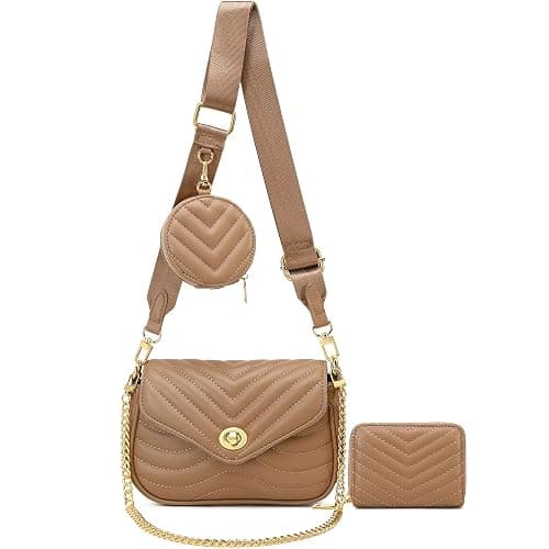 JEEHAN Quilted Crossbody Bags for women Designer Shoulder Handbags Small Purse - Image 1