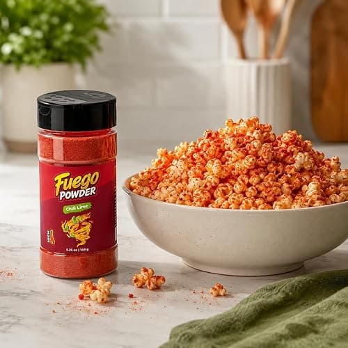CHILEMOY Chili Lime Fuego Powder | Hot Mexican Snack Dust for Fruit, Chips, Popcorn, Elote, Wings & Tacos | Fuego Dust | 5.25oz Shaker thumbnail 3