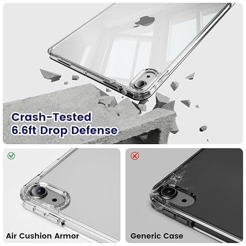 GKABXY Clear Case for iPad mini 7 (A17 Pro), iPad mini 7th/6th Generation Case (2024/2021),Slim&Light,Shockproof Transparent Hybird Back,Yellowing Resistant,Supports Pencil Pro&USB-C (Cream White) thumbnail 4
