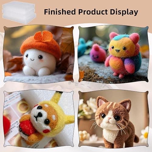 TEHAUX 6pcs Needle Felting Foam Pads - Dense Foam Felting Mat for DIY Crafts, 7.87 X 5.90 X 1.18 Inches, White Sponge Pad for Manual DIY Craft thumbnail 8