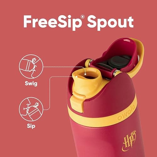 Owala Harry Potter FreeSip Insulated Stainless Steel Water Bottle with Straw, BPA-Free Sports Water Bottle, Great for Travel, 24 Oz, Gryffindor thumbnail 2