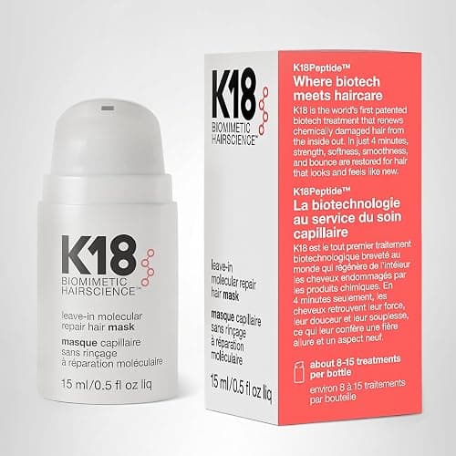 K18 Leave-In Molecular Repair Hair Mask, Patented, Lasting Repair For Dry, Frizzy, Damaged Hair, Reverse Damage In 4 Minutes From Bleach, Color, Chemical Services + Heat thumbnail 11