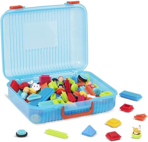 Battat – Bristle Blocks – STEM Interlocking Building Blocks – 113 Pieces Playset – Reusable Storage Case – Developmental Toys for Toddlers & Kids – Deluxe Builder Case – 2+ Years thumbnail 4