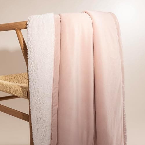 UGG Bliss Throw Blanket Plush Soft Fleece Fluffy Blankets for Bed or Couch Oversized Warm Reversible Machine Washable Medium Weight Home Decor Giftable Throw, 50-inch x 70-inch, Quartz Pink thumbnail 6