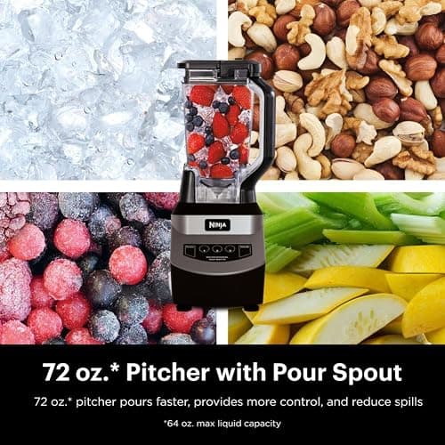 Ninja NJ601AMZ Professional Blender with 1000-Watt Motor & 72 oz Dishwasher-Safe Total Crushing Pitcher for Smoothies, Shakes & Frozen Drinks, Black thumbnail 6