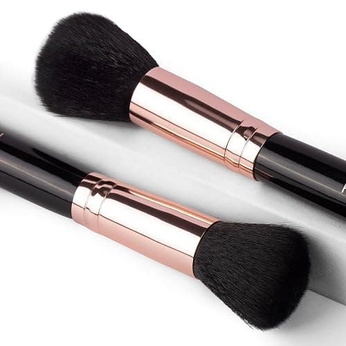 Real Perfection Makeup Brush Set 16 Pcs with 1 Eyebrow Razor Premium Synthetic Foundation Powder Concealers Eyeshadow Blush Makeup Brushes Make up Brushes Kit (Black) thumbnail 9