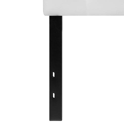 EMMA + OLIVER Twin Size Tufted Upholstered Headboard with Adjustable Metal Bed Rail Slots, Modern Fabric Upholstered Twin Headboard, White thumbnail 6