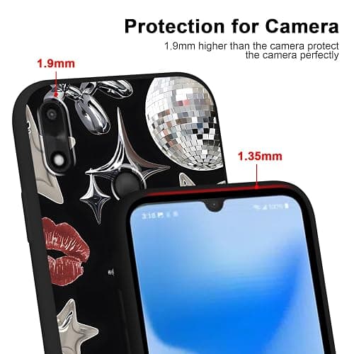2 Pack Stylish Cool Star Phone Case for Gabb phone 4 6.1",Y3K Cute Stars Kawaii Bow Cases Lips Print Disco Ball Red Ribbon Pattern Cases for Girls Women Boys,Soft Silicone TPU Protective Cover thumbnail 4