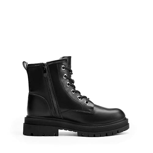 DREAM PAIRS Combat Boots Ankle Booties Lace-up Platform Side Zipper Lug Sole Boots Ankle Boots for Women thumbnail 4