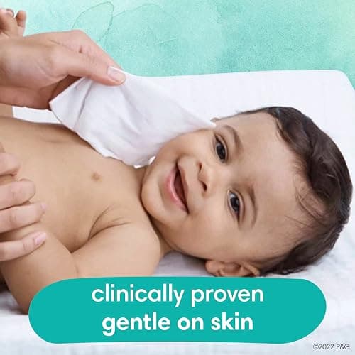 Pampers Baby Wipes Aqua Pure, 99% water-based wipes, Hypoallergenic and Unscented Baby Wipes, 672 Wipes Total (12 Flip-Top Packs) - 56 Count (Pack of 12) thumbnail 6