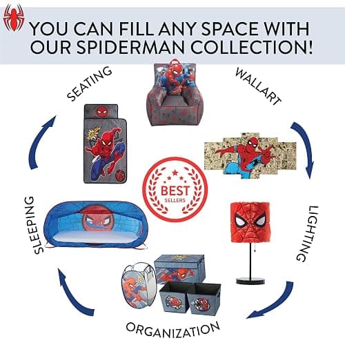 Idea Nuova Marvel Spiderman Rotating LED Projection Kids Lamp and Nightlight, 4.88"x 4.88"x 5.5" thumbnail 6