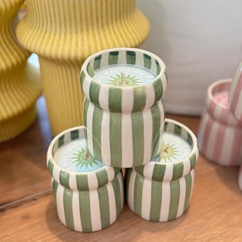 Paddywax Cabana Hand-Painted Scented Candle in Ceramic Reusable Food Safe Jar, Clean-Burn Soy Candle with Approx. 42 Hour Burn Time, Sage – Bora Bora, 6.5 oz thumbnail 6