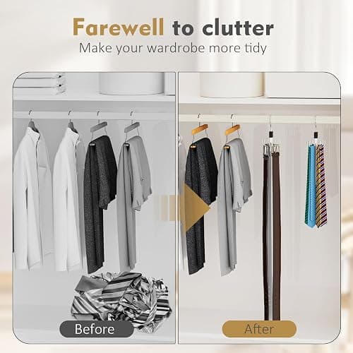 Belt Hanger, 2PCS Belt Organizer for Closet 360° Rotatable Max 48 Belt Storage Rack Space Saving Closet Organizers and Storage for Belts, Bra, Tank Top, Tie, Scarf, Purse (Black, 2 Pack) thumbnail 4