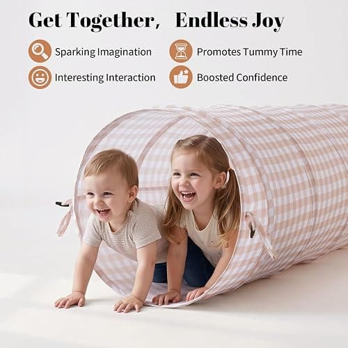 Suncuber Tunnel Toys for Toddlers: Pop Up Kids Play Tunnel with Carry Bag - Collapsible Peachskin Fabric Tunnel for Baby Indoor & Outdoor - Sensory Activity Gift for Boys Girls Pet Puppy Dog thumbnail 3