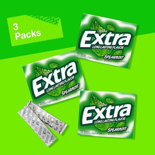 EXTRA Spearmint Sugar Free Gum Back To School Chewing Gum, 3 Pack Bulk Gum (45 Sticks Total) thumbnail 4