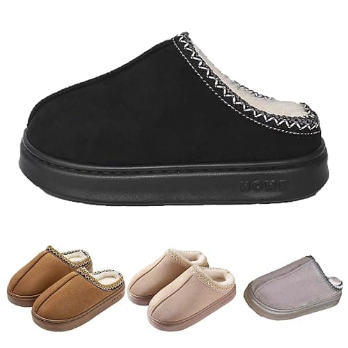 Générique Chaussons d'Hiver Fourrés, Pantoufles Maison Douces pour Femme & Homme, Chaussons d'Intérieur Confortable Antidérapants et Respirants avec Laine Chaud pour la Maison - Image 1