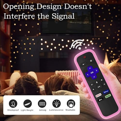 Gavyqier Silicone Protective Controller Cover fits for Roku TV Voice Remote | Element Roku | Westinghouse Roku TV Controller Cover,Glow in The Dark thumbnail 5