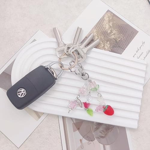 AGEN KGEN Aesthetic Y2K keychains Cute Butterfly Star Strawberry Bear Guitar Keychains Charms for Women Bag Purse Gifts thumbnail 3