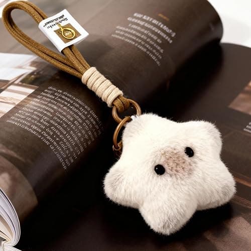 Hoheng Cute Plush Keychain Plush Purse Charms for Handbags Cute Fuzzy Keychain Soft Cloud Bag Charm White Jewelry Gifts thumbnail 3