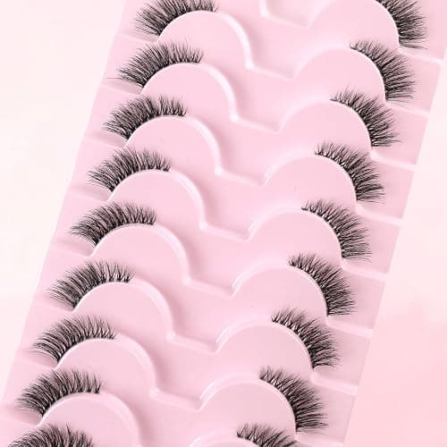Sixstarhair Demi Faux Cils Bande Transparente 3D Faux Cils Naturel Half Lashes Oeil de chat Reutilisable Fake EyeLashes 10 Paires thumbnail 6