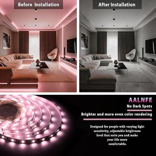 Aalnfe 10 FT Pink LED Strip Lights for Bedroom Decor 24V Dimmable Flexible LED Rope Lights LED Lights Strip Tape Lights for Romantic Wedding Girls Bedroom Party Home Indoor Decorative Lighting thumbnail 3