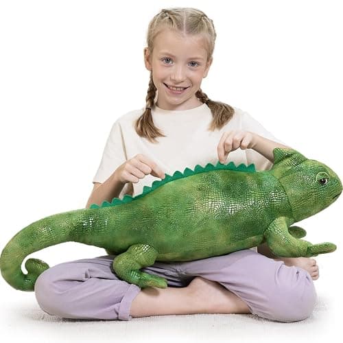Karister Giant Lizard Stuffed Animal, 31.5 Inch Green Iguana Plush Pillow | Soft Cuddly Reptile Plush; Long Body for Hugs, Lounging & Bedtime Comfort; Birthday & Christmas Gift for Kids & Lizard Lovers - Image 1