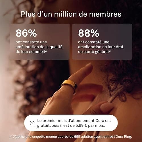 OURA Ring 4 - Gold - Taille 6 - Anneau connecté | Trouvez Votre Taille avec Le baguier Ring 4 | Suivi du Sommeil - Fréquence Cardiaque - Activité - Max. 8 Jours d'autonomie thumbnail 7