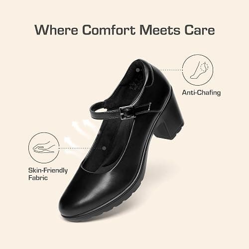 DREAM PAIRS Women's Chunky Low Block Heels Mary Jane Closed Toe Work Pumps Comfortable Round Toe Dress Wedding Shoes EDENIA thumbnail 6