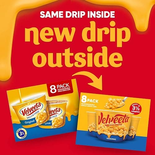Velveeta Shells and Cheese Mac and Cheese, for Easy Snacks or Dinner Sides, Original Flavor, 2.39 oz, 8 Cups (Pack of 2) thumbnail 5
