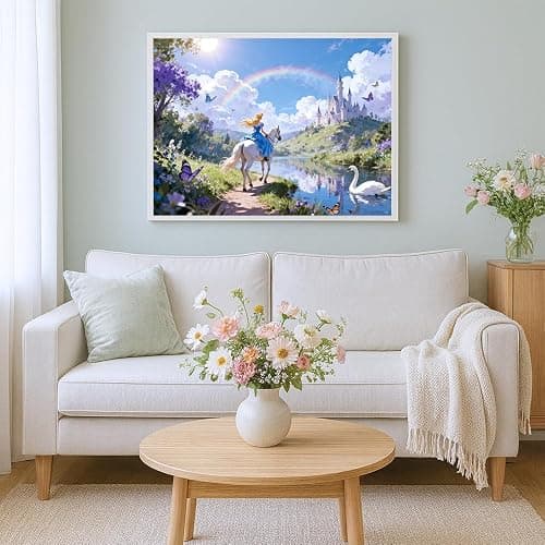 Windgift Puzzles for Adults 1000 Pieces - Fairy Tale Themed Colorful Jigsaw Puzzles, Fun Family Game, Challenging Brain Teaser, 28 x 20 in, Great Gift Idea & Home Decor (Princess and Castle) thumbnail 5