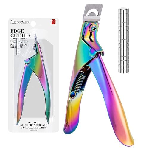 MelodySusie Nail Clippers Tip Cutters for Acrylic False Fake Gel Artificial Nails Rustproof Sharp Professional Manicure Pedicure Trimmer Nail Care Tools (Colorful, Small) - Image 1